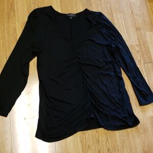 Eloquii black ruched tunic top sz 18/20